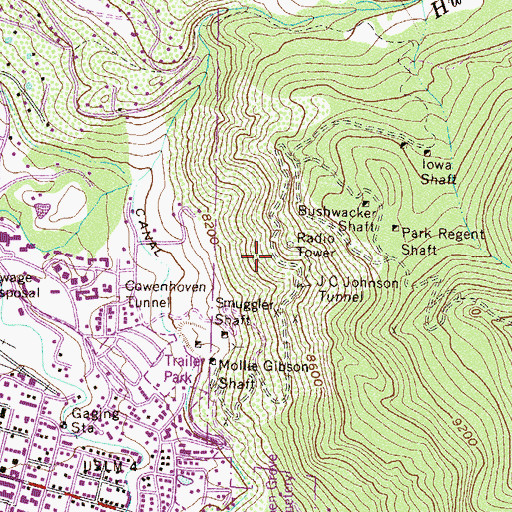 Topographic Map of Dellas Mine, CO
