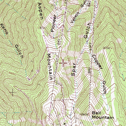 Topographic Map of Denver Shaft Mine, CO