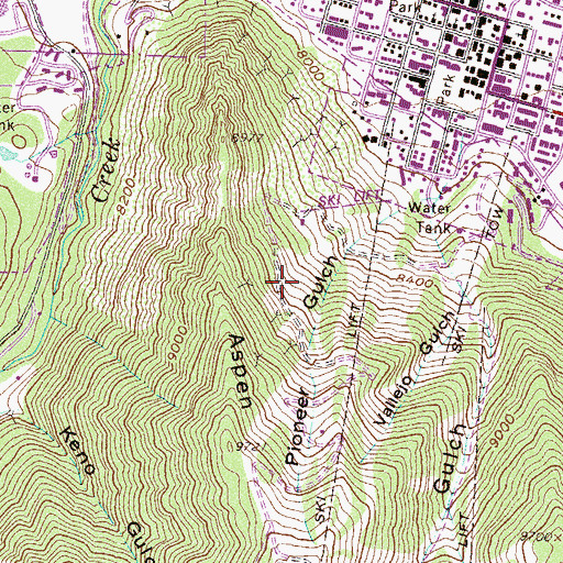 Topographic Map of Old Pioneer Tunnel Mine, CO