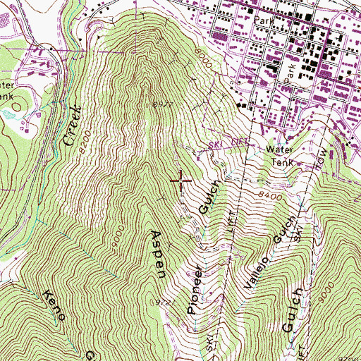 Topographic Map of Pride of the Hills Mine, CO