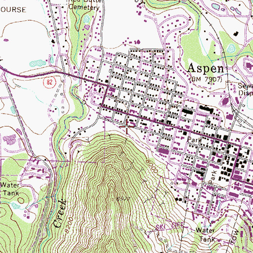 Topographic Map of Red Spruce Mine, CO