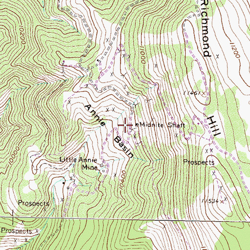 Topographic Map of Roaring Fork Mine, CO