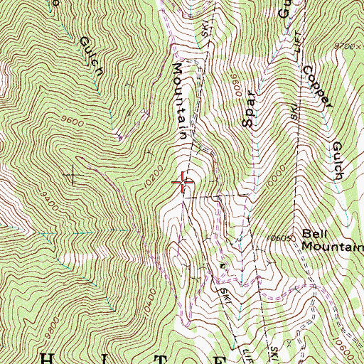 Topographic Map of Sam Houston Mine, CO