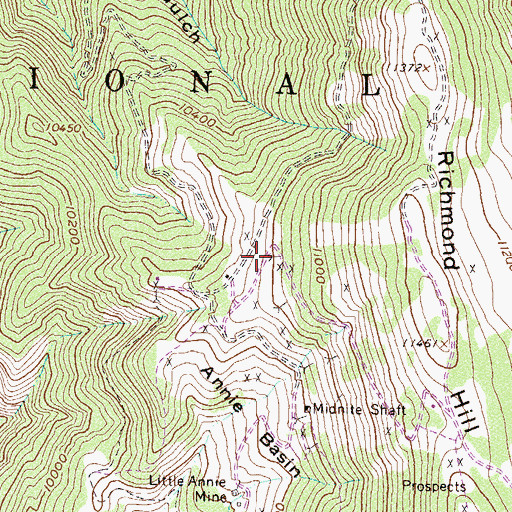 Topographic Map of San Jacinto Mine, CO