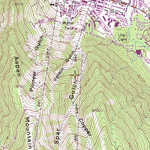 Topographic Map of Young Shaft, CO