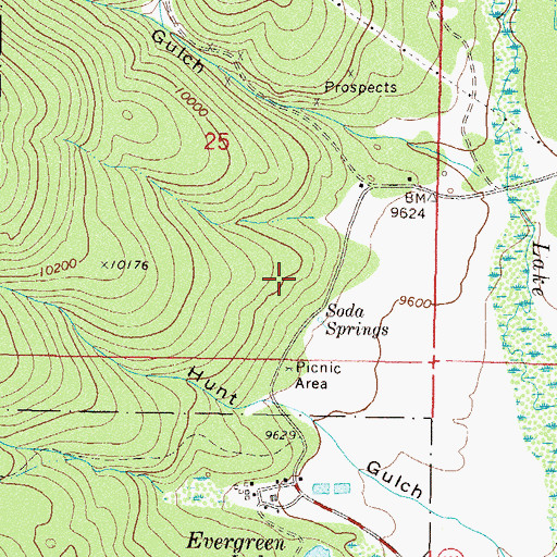 Topographic Map of Mount Massive Placer Mine, CO