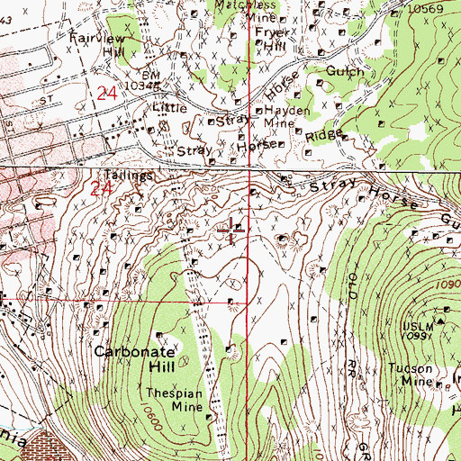 Topographic Map of Wolftone Mine, CO