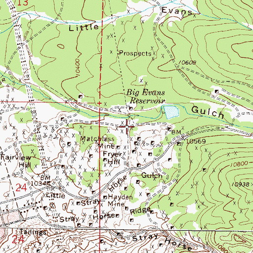 Topographic Map of Tip Top Mine, CO