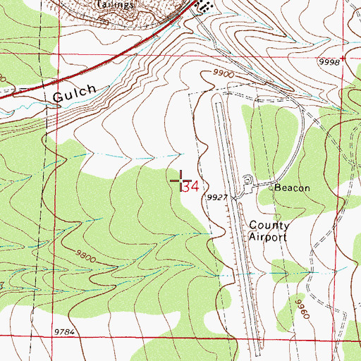 Topographic Map of Bates Mine, CO