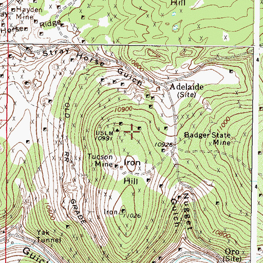 Topographic Map of Belgian Mine, CO