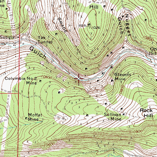 Topographic Map of Ben Burb Shaft, CO