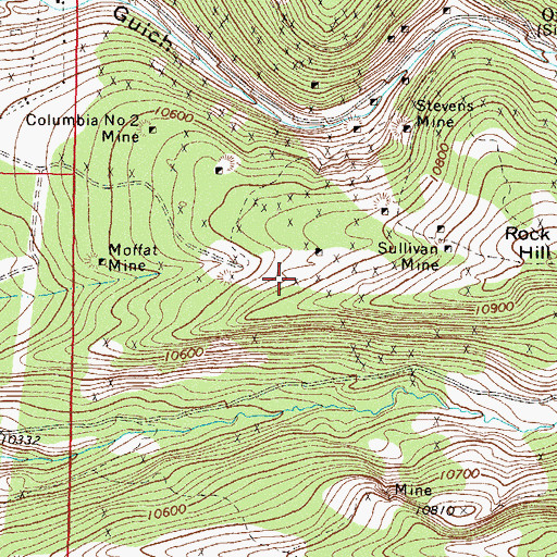 Topographic Map of Bessie Wilgus Shaft, CO