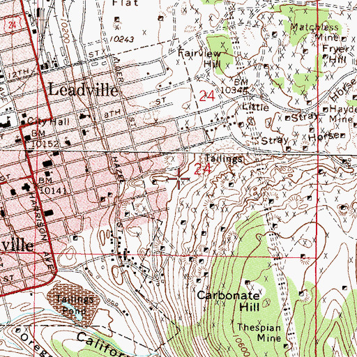 Topographic Map of Bison Shaft, CO