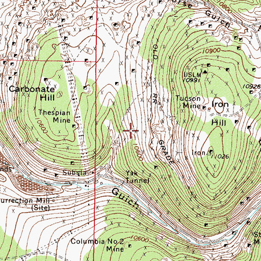 Topographic Map of Blind Tom Mine, CO