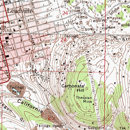 Topographic Map of Boehmer Mine, CO