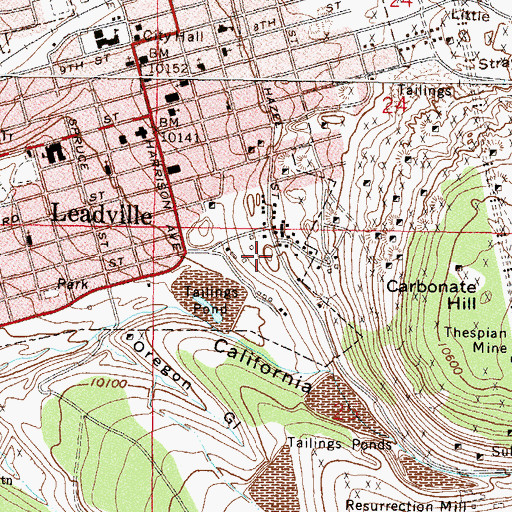 Topographic Map of Bon Air Mine, CO