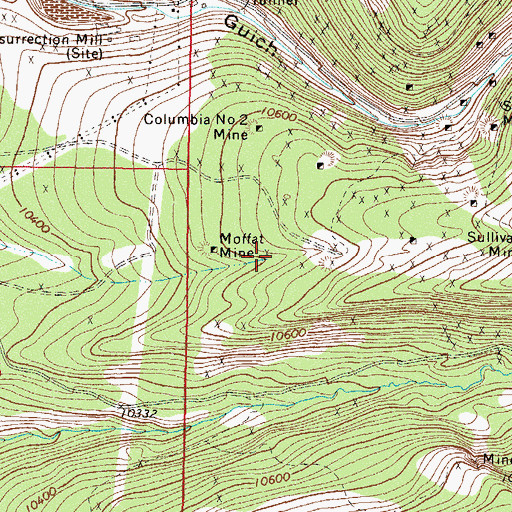 Topographic Map of Coon Valley Mine, CO