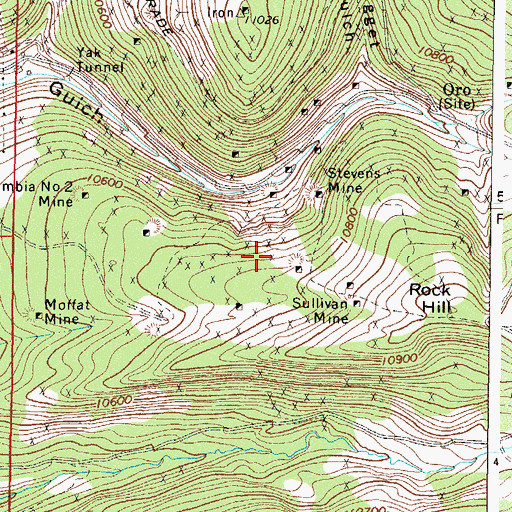 Topographic Map of Crown Point Mine, CO