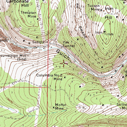Topographic Map of Double Decker Mine, CO