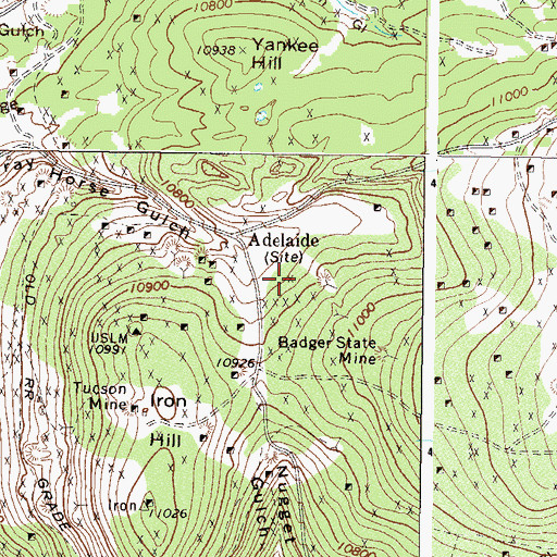 Topographic Map of East Flagstaff Mine, CO