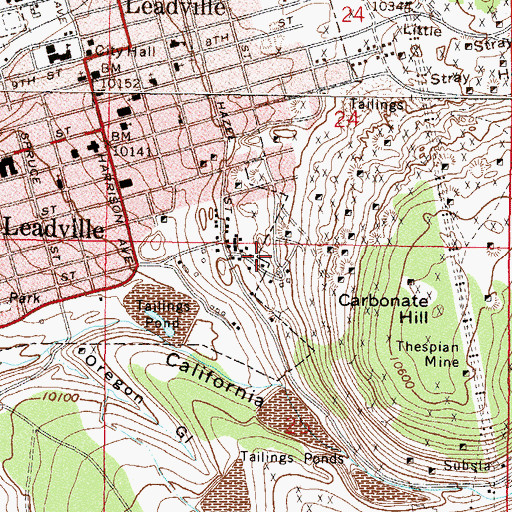 Topographic Map of Glass-Pendery Mine, CO