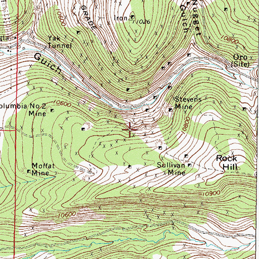 Topographic Map of Gleason Mine, CO