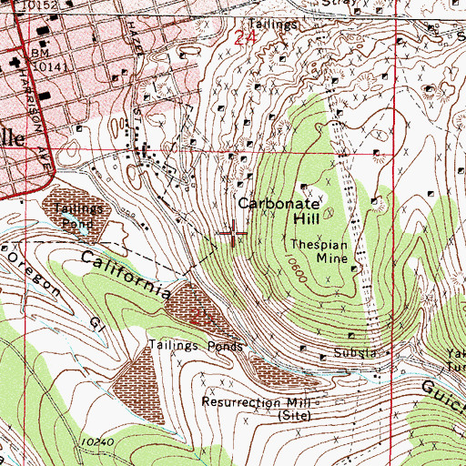 Topographic Map of J R Loker Mine, CO