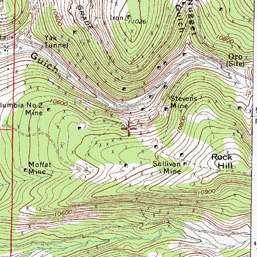 Topographic Map of Johnson Mine, CO