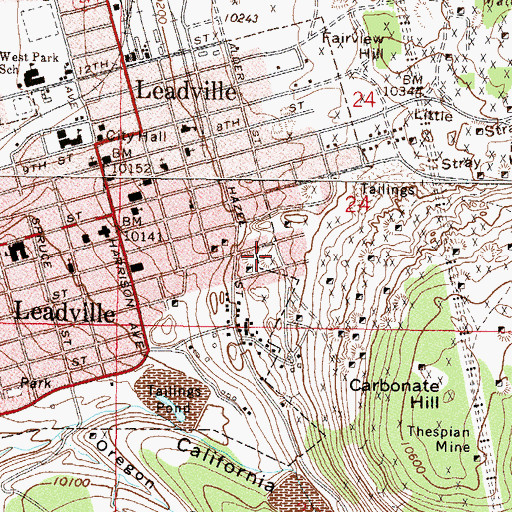 Topographic Map of Lazy Bill Mine, CO