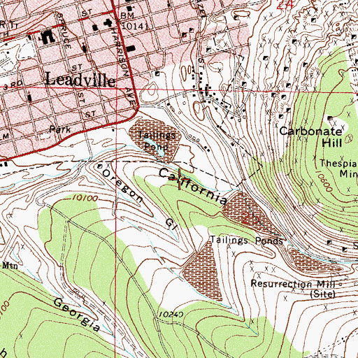 Topographic Map of Little Giant Mine, CO