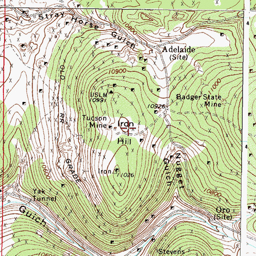 Topographic Map of Louisville Mine, CO