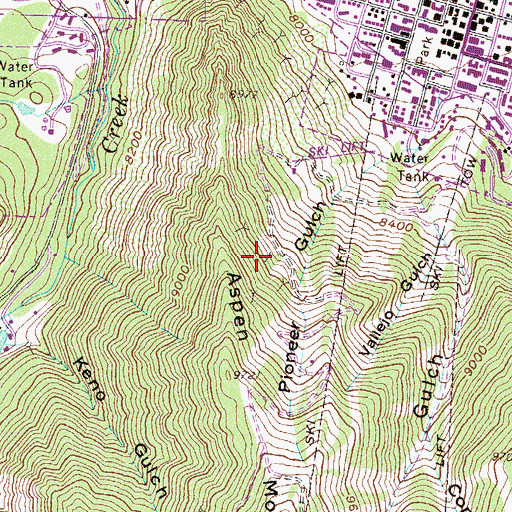Topographic Map of Galena Mine, CO
