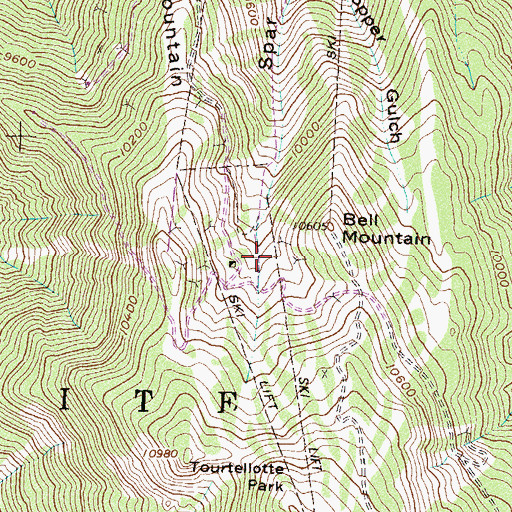 Topographic Map of Last Dollar Mine, CO