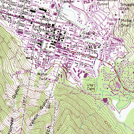 Topographic Map of Lime Gulch Mine, CO