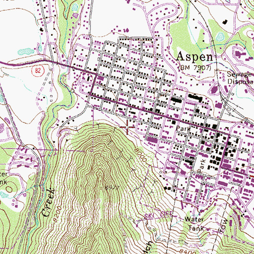 Topographic Map of Little Cloud Tunnel Mine, CO