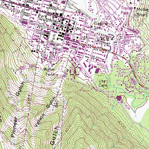 Topographic Map of Little May Mine, CO