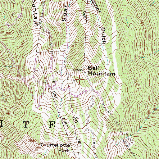 Topographic Map of Silver Bell Mine, CO