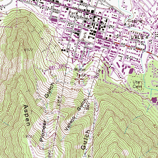 Topographic Map of Spar Number Two Mine, CO