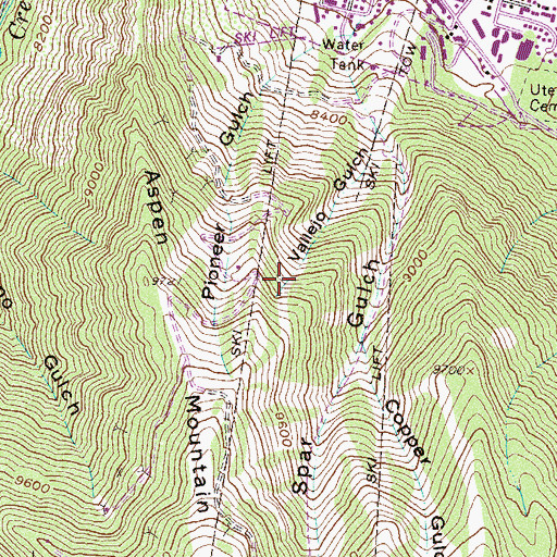 Topographic Map of Teaser Mine, CO