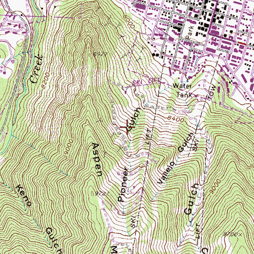 Topographic Map of Traynor Mine, CO