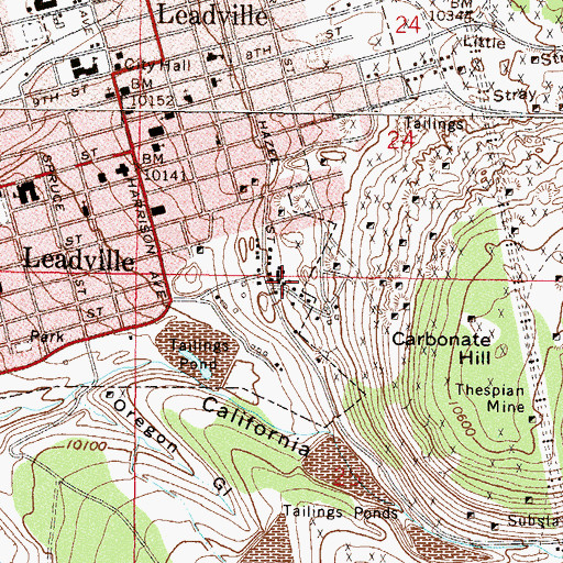 Topographic Map of Midland Shaft, CO