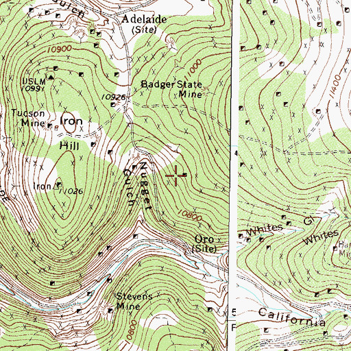 Topographic Map of Mike Mine, CO