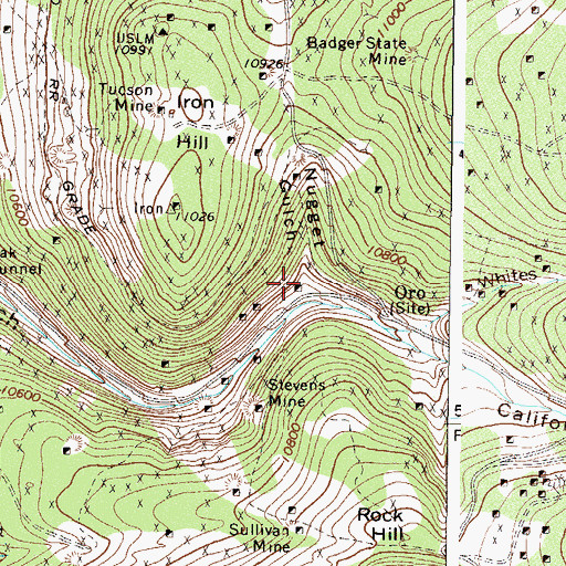 Topographic Map of Moyer Mine, CO