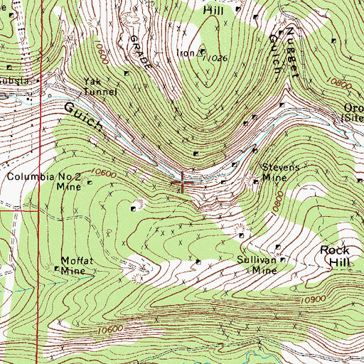 Topographic Map of Oro City Shaft, CO