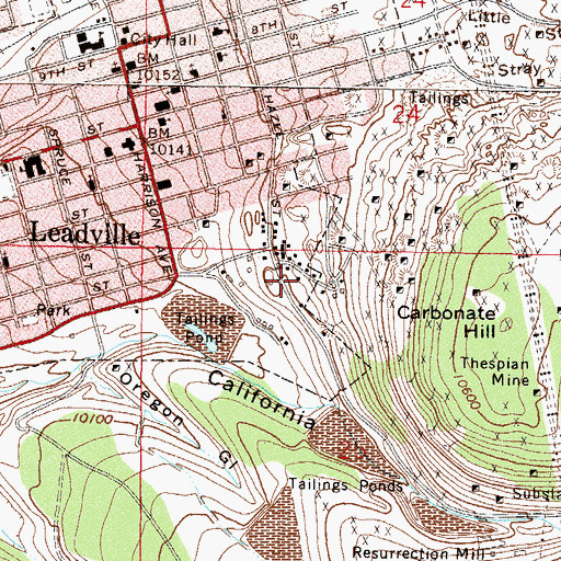 Topographic Map of Pos Shaft, CO
