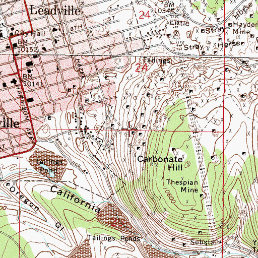 Topographic Map of Saint Marys Mine, CO