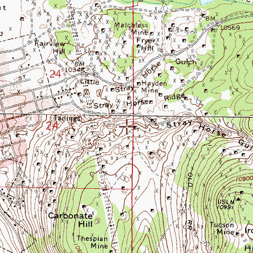 Topographic Map of Surprise Shaft, CO