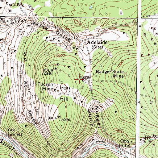 Topographic Map of Ulster Newton Mine, CO