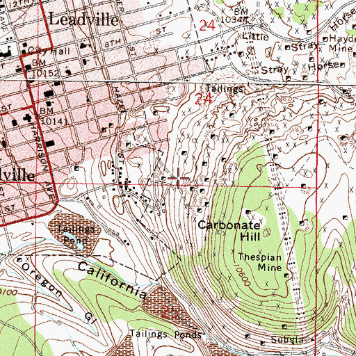 Topographic Map of Washburn Mine, CO