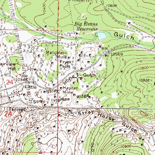 Topographic Map of Wright Mine, CO